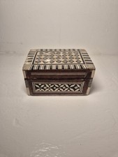 COFFRET BOITE A BIJOUX BOIS MARQUETERIE NACRE Petit Format