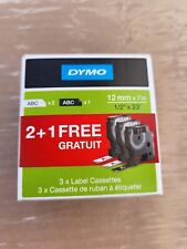 3 X CASSETTE DE RUBAN DYMO 12MM X 7 MÈTRES