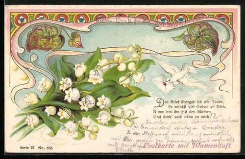Carte postale parfumée muguet