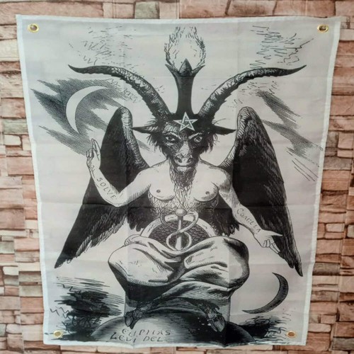 Drapeau baphomet blanc - drapeau,