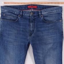 Hommes HUGO BOSS 708 Ajusté Straight Élasthanne Bleu Jeans W34 L34