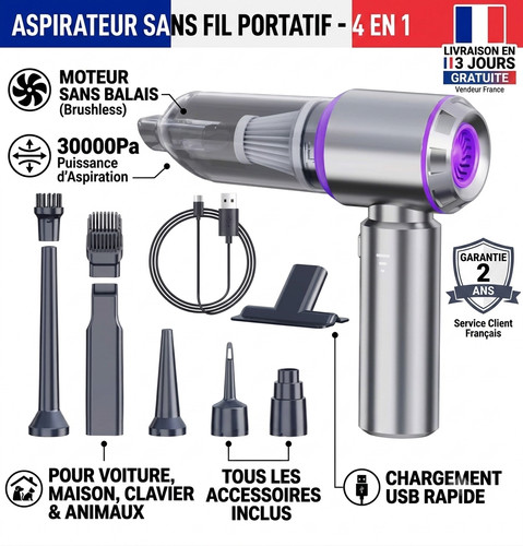 Aspirateur voiture sans fil - aspirateur,