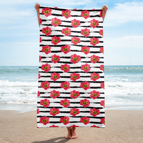 New stripe premium beach towel - stripe,