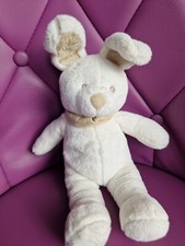 DOUDOU  LAPIN NICOTOY BLANC ECRU ECHARPE Marron  25 Cm