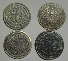 Nice Lot of 4 Flat Buttons French Republic PM