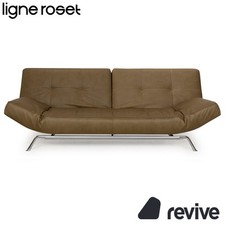 Ligne Roset Smala Canapé Deux Places En Cuir Végétalien Vert Olive Khaki