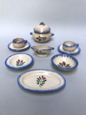 Beautiful Antique Quimper Earthenware Dinner 9 Piece Toys Doll