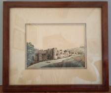 AQUARELLE FORTIFICATION FIN XIXe DEBUT XXe ENCADRE SOUS VERRE ANCIEN