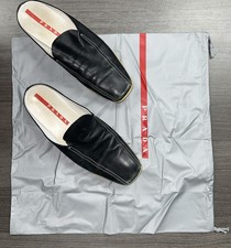 Women's Prada Mules Loafers Clogs Leather Travel Sack (Dust Bust)