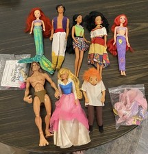Vintage Disney Dolls Lot Sleeping Beauty Aladdin Tarzan Ariel