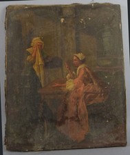 Tableau ancien signé Scène