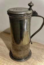 Choppe alsacienne en étain 18e  datée 1791