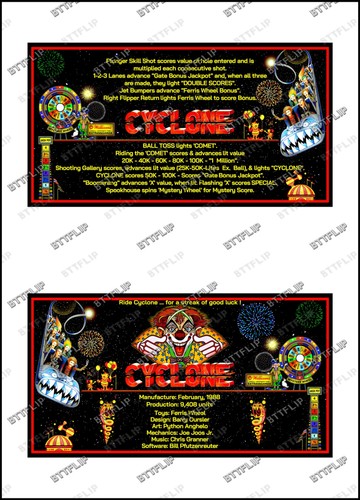Williams cyclone 1988 cartes - williams,