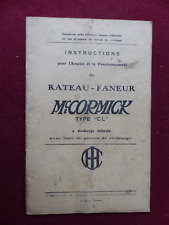 emploi & fonctionnement  rateau faneur Mc CORMICK type CL / 1932