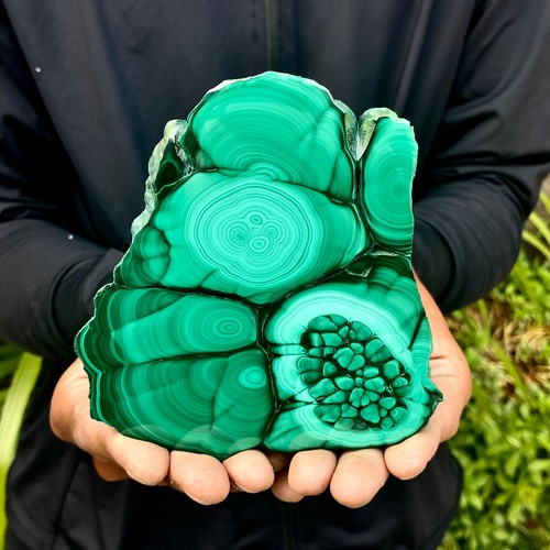 463g natural malachite - 463g, slice