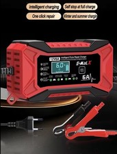 Chargeur De Batterie De Voiture Rouge 12 Volts 6 Ampères Moto