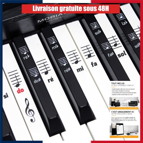 Autocollants notes piano