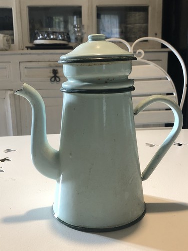 Ancienne cafetière émaillée - ancienne,