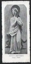 Holy card antique Santa Quiteria stamp andachtsbild santino image pieuse