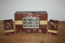 Pendule en Marbre Rose Art déco Années 30