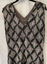 Maliparmi Sleeveless V-neck Geometric Print dress Size 46 US 10