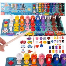 Apprendre à compter les jouets éducatifs MalPlay en bois. Jeu de puzzle, énig...