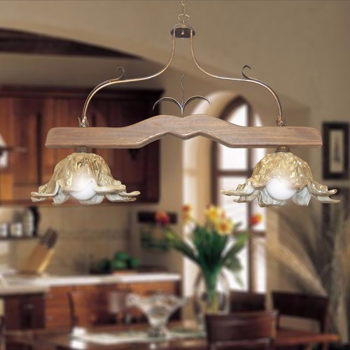 Lustre barbell rustique fer - lustre,