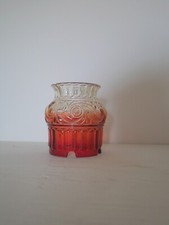 Rare Russian Red Molded Crystal Baccarat Candle Holder Candlelight Element