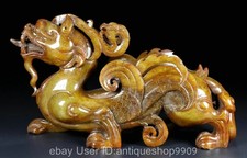 Statue du dragon de Fengshui sculptée en jade néphrite hétien naturel de 9.2