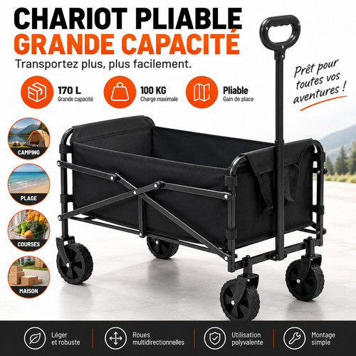 Chariot pliable 170l 100kg - chariot,