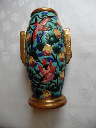 Longwy beau vase - longwy, ancien/decor
