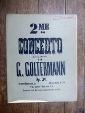 PARTITION ANCIENNE G. Goltermann 2e CONCERTO pr violoncelle (avec accomp. piano)