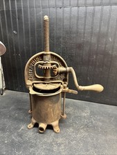 Antique Cast Iron ENTERPRISE FRUIT WINE PRESS Sausage Stuffer w/ Press Plate