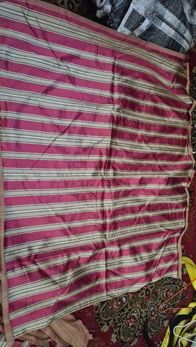 Tissu soie rayé rose - , fuchsia