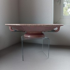 VTG Roseville Tuscany Pink Console Pedestal Bowl Platter Ceramic Art Deco MCM