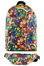 Difuzed Nintendo Sac à Dos - Super Mario Caractères + Sac Banane Poche Ventrale