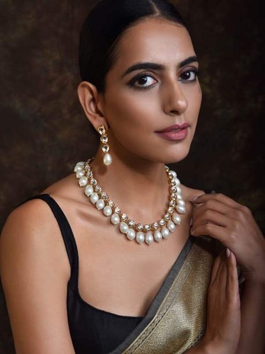 Indien perle collier - or,
