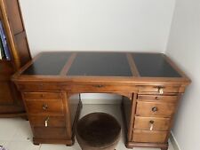 Bureau Merisier Et Cuir