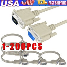 DB9 RS232 Male to Female Serial Port Extension Cable Cord3ft/5ft/10ft/16.4ft Lot