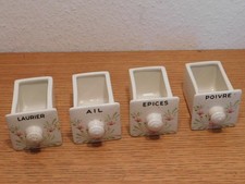 LOT 4 ancien TIROIR ENCASTRABLE en PORCELAINE à EPICES ail LAURIER buffet MEUBLE
