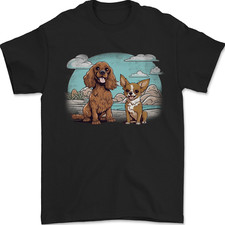 Chihuahua and a Cocker Spaniel Mens T-Shirt 100% Cotton