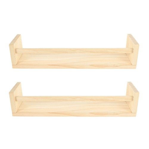 Wooden floating wall shelf set - floating,