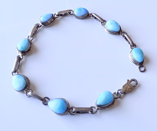 Bracelet larimar sur argent - bracelet,