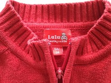 LULU CASTAGNETTE: JOLI GILET ENFANT ROUGE GARÇON/FILLE TAILLE 6 ANS, COMME NEUF