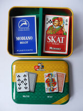 MODIAN GAME CARDS Belote Belot Skat Metal Collectors' Box 2 Decks