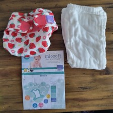 NEW Bambino Mio Size 2 Mioduo Miosoft Cloth Diaper Cover Set Strawberry Cream