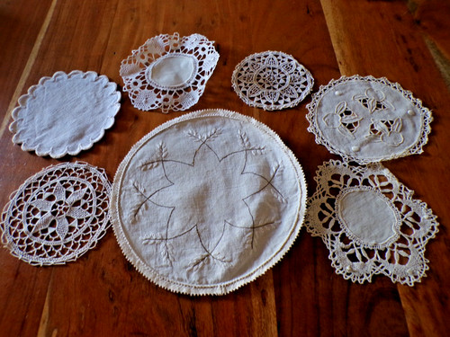 Linge ancien napperons avec - linge, 7