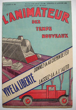 CATALOGUE  "L'ANIMATEUR DES TEMPS NOUVEAUX"1933-  PROPAGANDE POUR LES VOITURES