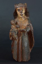 Religious Statue 15th High Era Medieval Gothic Virgin and Child France 