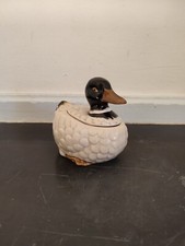 MOUTARDIER EN FAIENCE CANARD